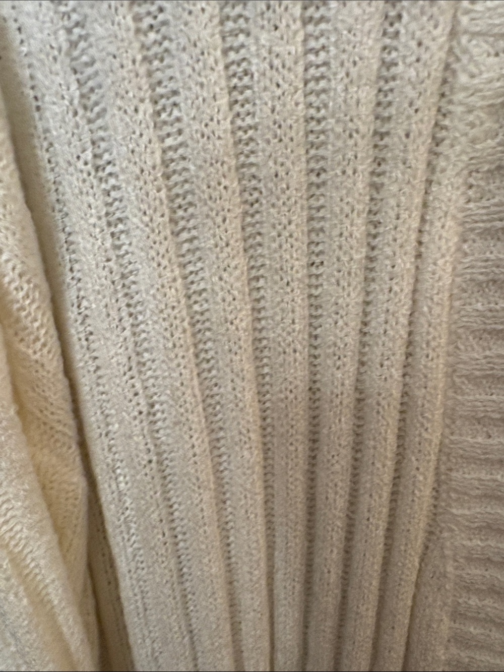 Ivory Ribbed Open-Front Cardigan Sweater - Picture 3 of 5